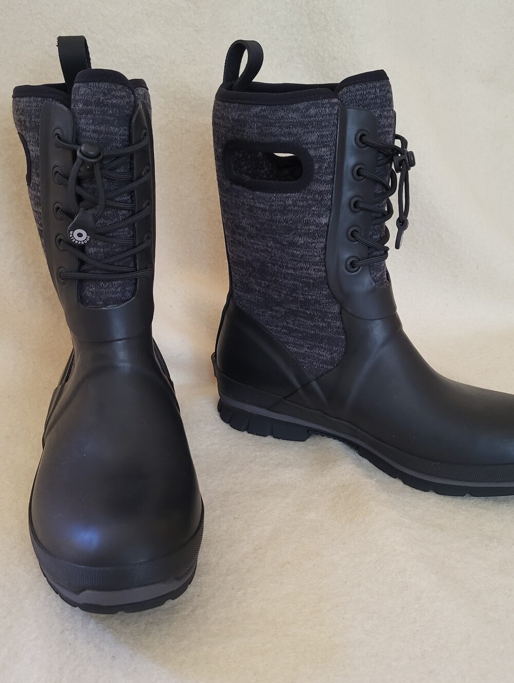 Bogs Crandall Boots Women's Size 10 Gray Black Winter Waterproof